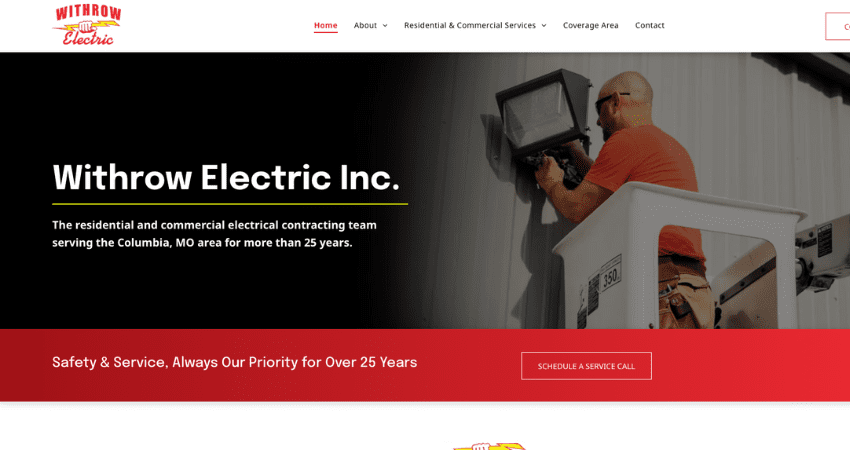 Withrow Electric  - Electrician Website Design Ideas We Like