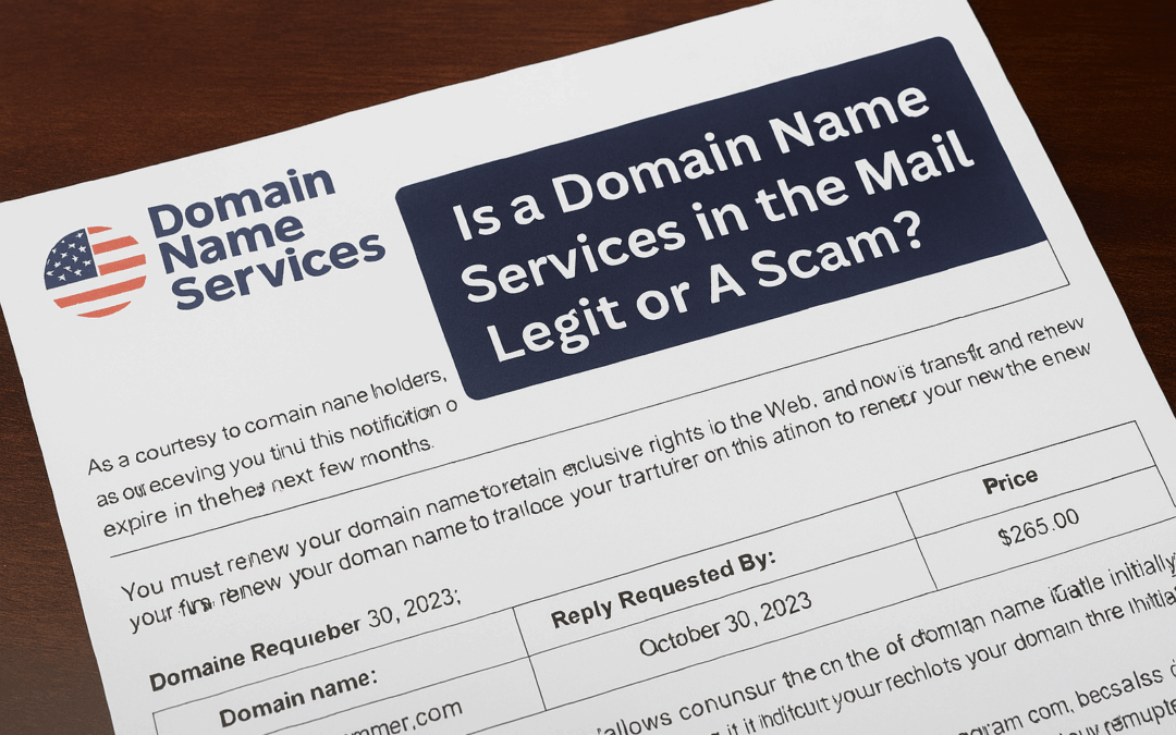 Domain Name Services Letter Is It a Scam or is it legit?