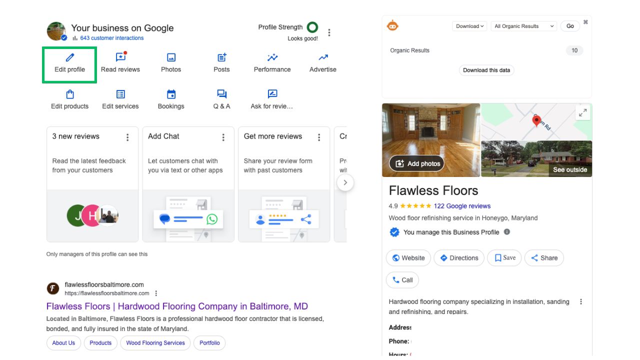 Edit Description - Google Business Profile for Flooring Contractors