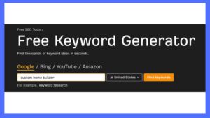 ahrefs-free-keyword-generator-custom-home-builder.jpg | Marketkeep Ahrefs Free Keyword Generator tool showing search results for custom home builder keywords