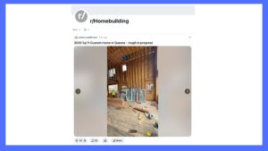 reddit-homebuilding-forum-custom-home-builder-keywords.jpg | Marketkeep Reddit r/Homebuilding forum showing how homeowners discuss custom home building projects and search terms