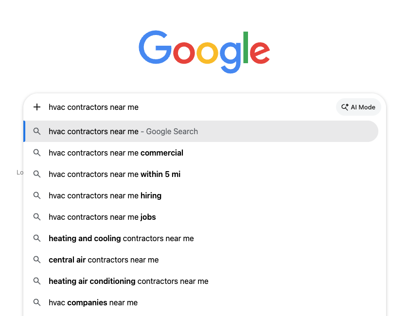 hvac contractors near me search